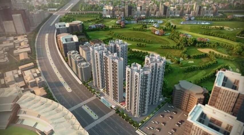 Amrapali Leisure Valley_a cityscape of a city with tall buildings